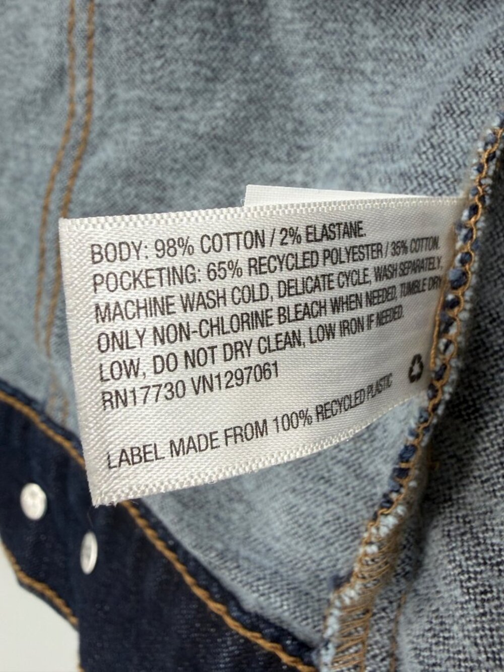 Goodfellow Co Womens Small Dark Wash Denim Jacket Cotton Blend New with tags - Picture 6 of 10